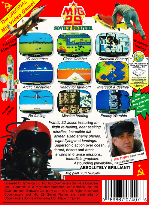 MiG 29 : Soviet Fighter (Homebrew) — Box back